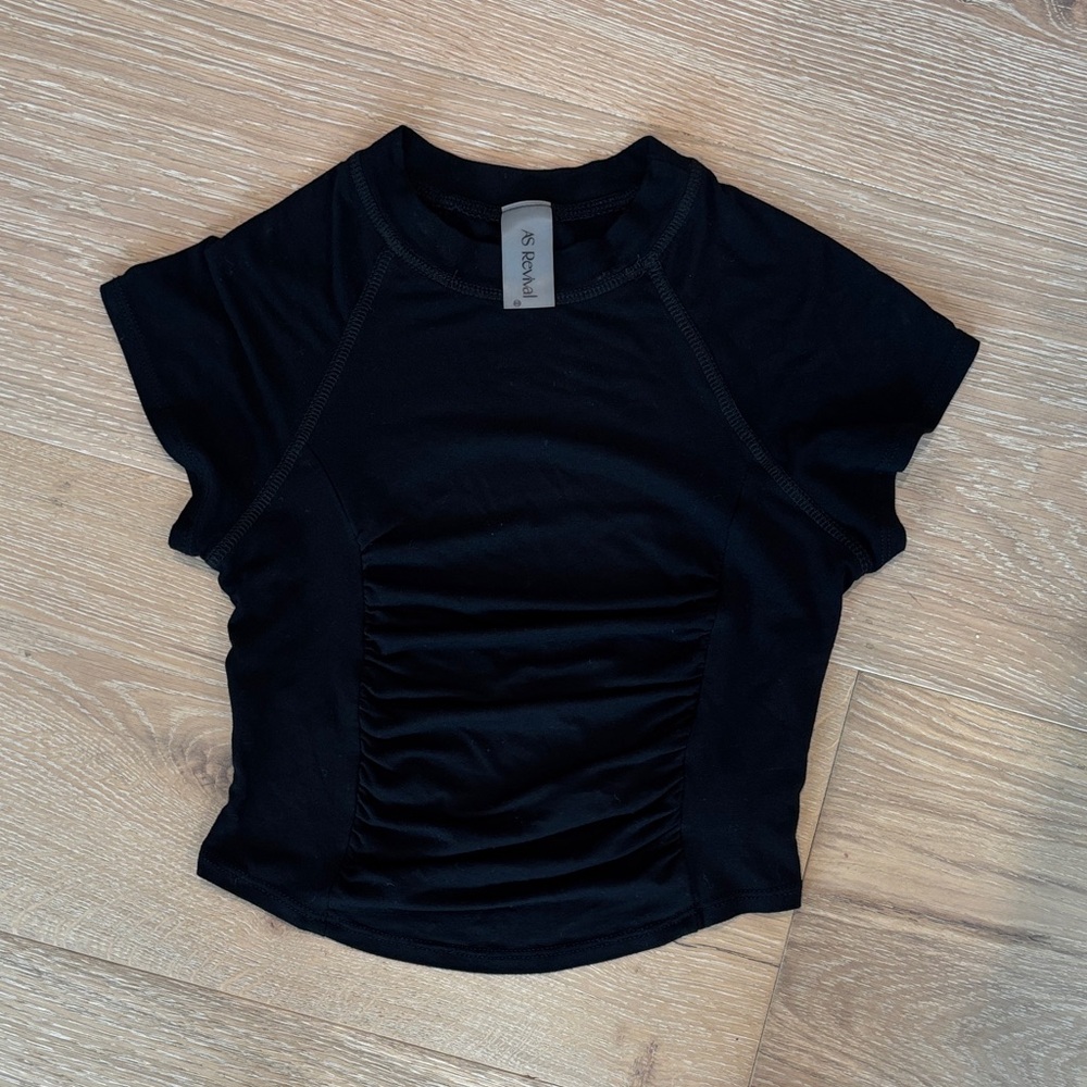 Chic Black Short Sleeve Women's Top